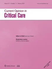 Current opinion in critical care 2021 full archives true pdf