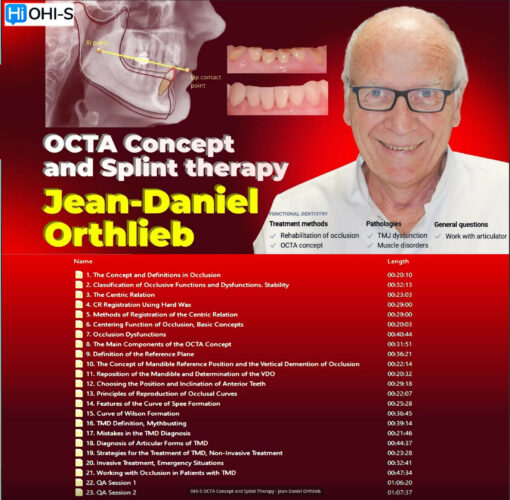 Occlusal Architecture to Secure Orthodontic or Prosthodontic Treatments (OCTA Concept) - Jean Daniel Orthlieb