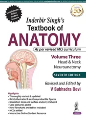 Inderbir Singh’S Textbook Of Anatomy Volume 3 Head & Neck and Neuroanatomy, 7th Edition 2018 Original PDF