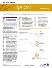 Dermatology (CPT 2021 Express Reference Coding Card) 2020 Original PDF