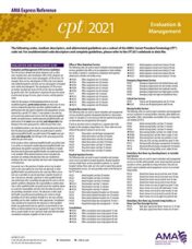 Evaluation and Management (CPT 2021 Express Reference Coding Card) 2020 Original PDF