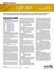 General/Internal Medicine (CPT 2021 Express Reference Coding Card) 2020 Original PDF