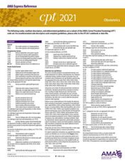 Obstetrics (CPT 2021 Express Reference Coding Card) 2020 Original PDF