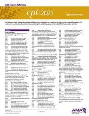 Ophthalmology (CPT 2021 Express Reference Coding Card) 2020 Original PDF