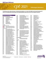 Pathology/Laboratory (CPT 2021 Express Reference Coding Card) 2020 Original PDF