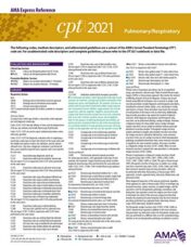 Pulmonary/Respiratory (CPT 2021 Express Reference Coding Card) 2020 Original PDF