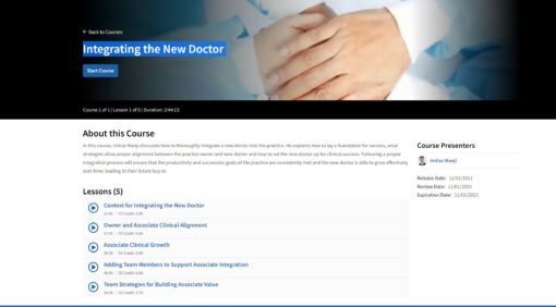 Integrating the New Doctor