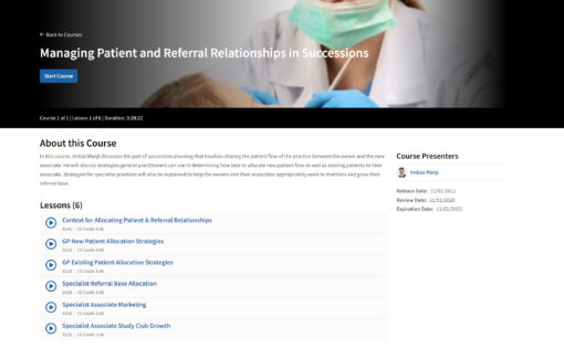 Managing Patient and Referral Relationships in Successions