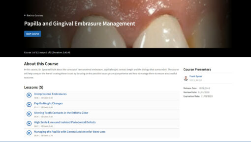 SPEAR Papilla and Gingival Embrasure Management