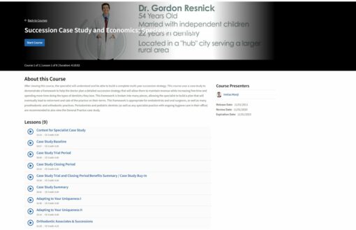 Succession Case Study and Economics: Specialist Practice