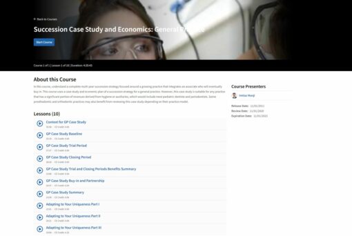 Succession Case Study and Economics: General Practice