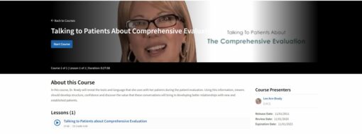 Talking to Patients About Comprehensive Evaluation