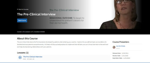 The Pre-Clinical Interview
