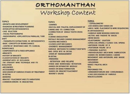 Orthomanthan The Most Comprehensive, Simplified, Exhaustive Clinically Oriented Workshop in Orthodontics - Image 2